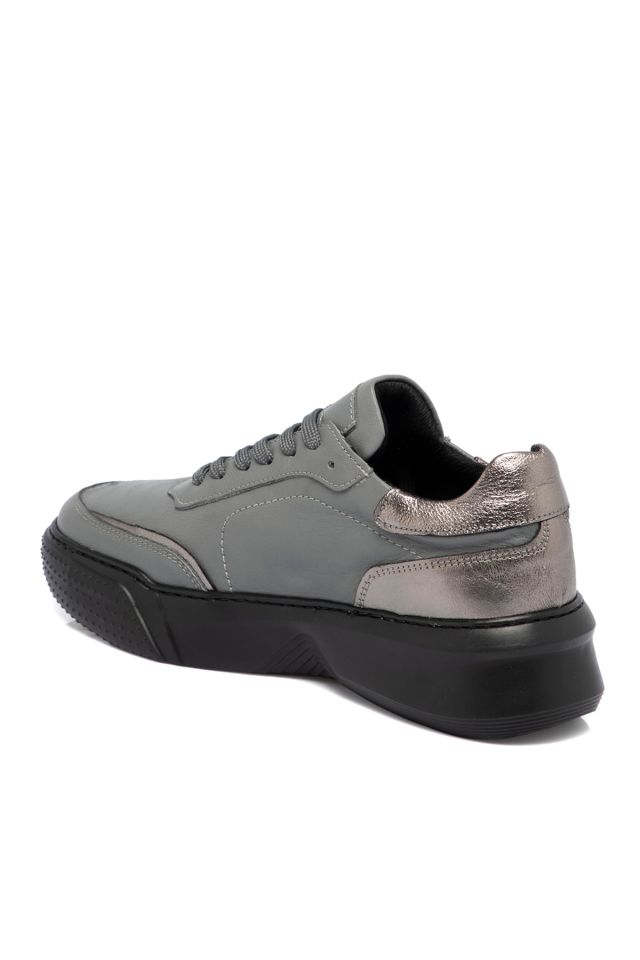 Gray Leather Women's Shoes