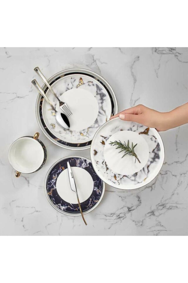 KORKMAZ Aşiyan Collection 91 Parça Yuvarlak Yemek Takımı
