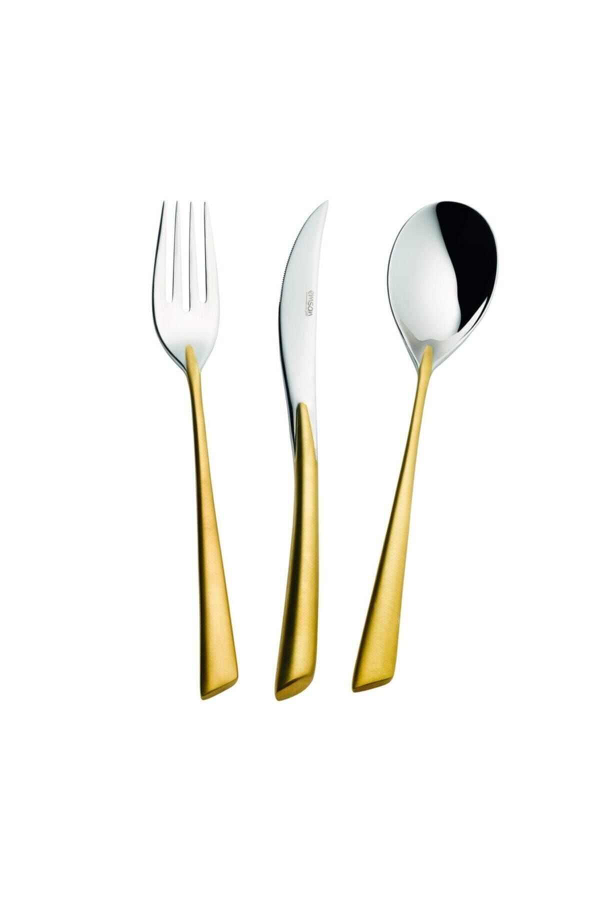 Prime Mirage Gold 84 Pieces 12 Person Cutlery Set Luxury Boxed