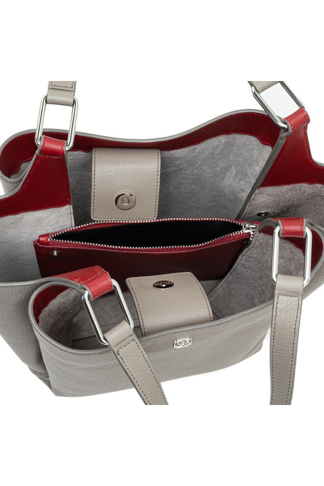 Zinnia Anthracite Women's Leather Shoulder Bag