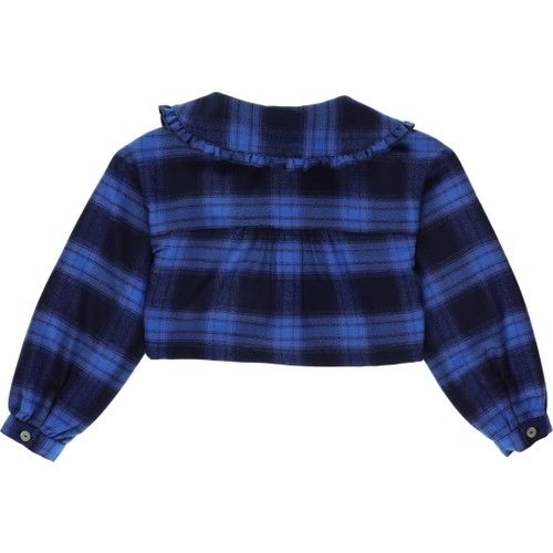 Poncho Girl Child Baby Collar Plaid Shirt