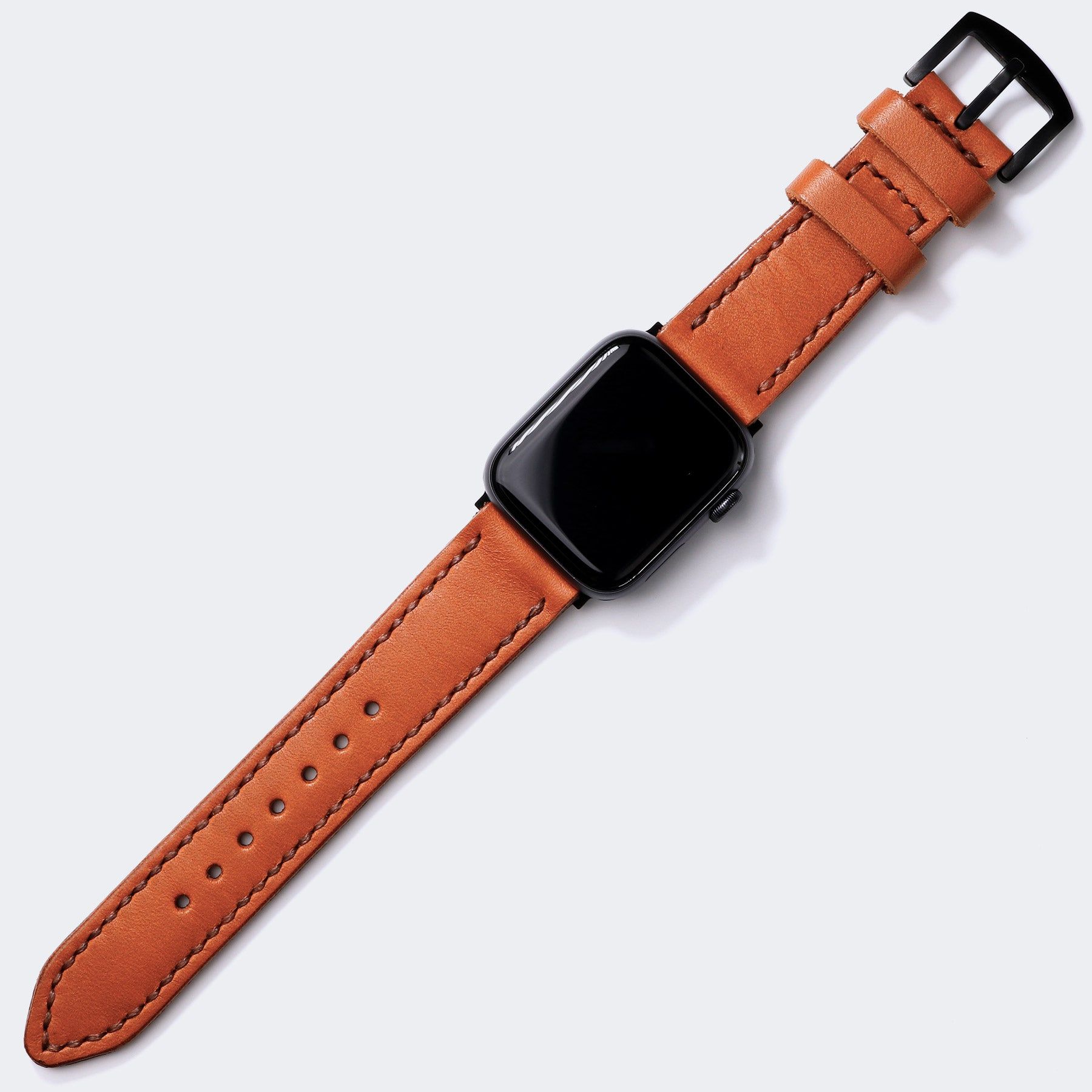 Double Leather Apple Watch Strap - Cognac