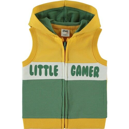 Baby Boy Hooded Vest 6-18 Months Yellow