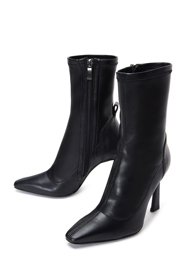 Women's High-Heeled Stretch Leather Boots