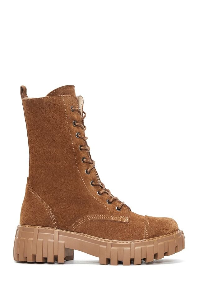 Women's Zippered Suede Leather Boots