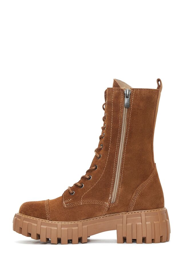 Women's Zippered Suede Leather Boots