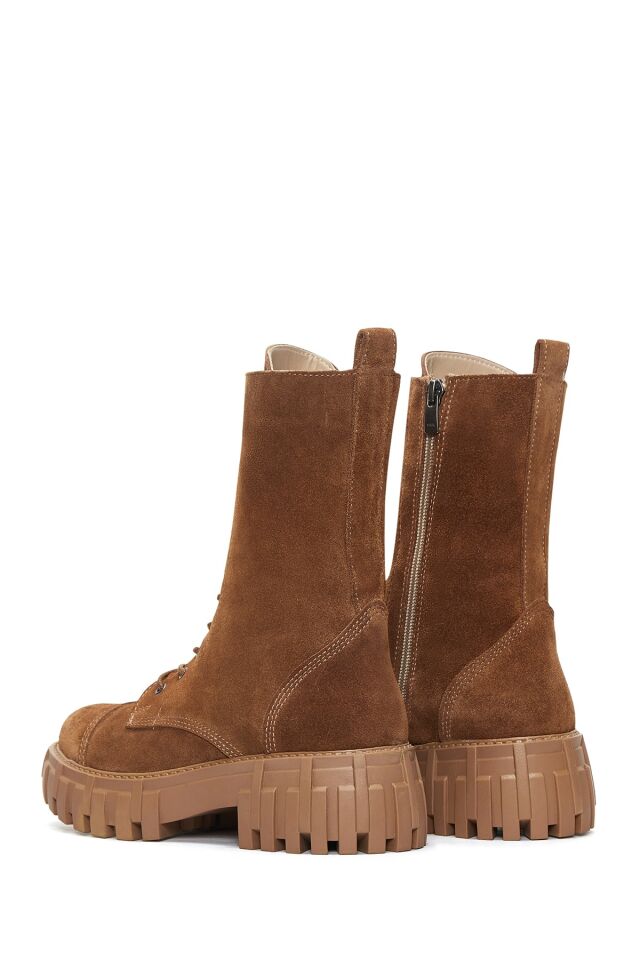 Women's Zippered Suede Leather Boots