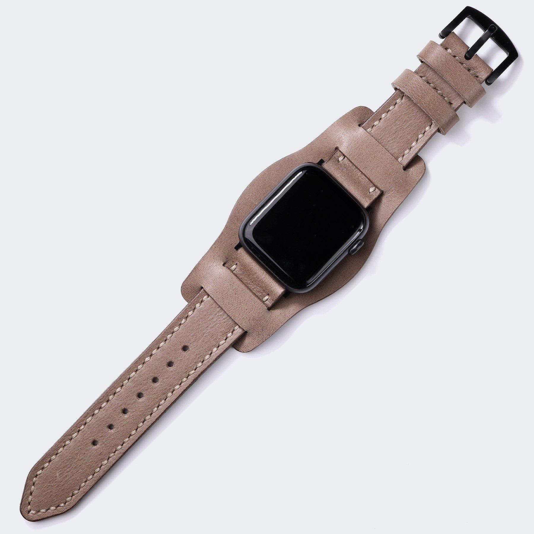 Bund Strap - Double Leather Apple Watch Strap - Dark Beige