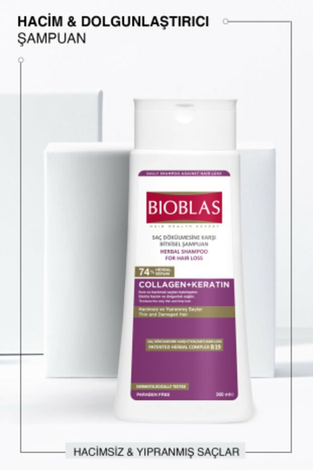 Saç Dökülmesine Karşı Hacim Şampuanı Collagen Keratin 360 ml