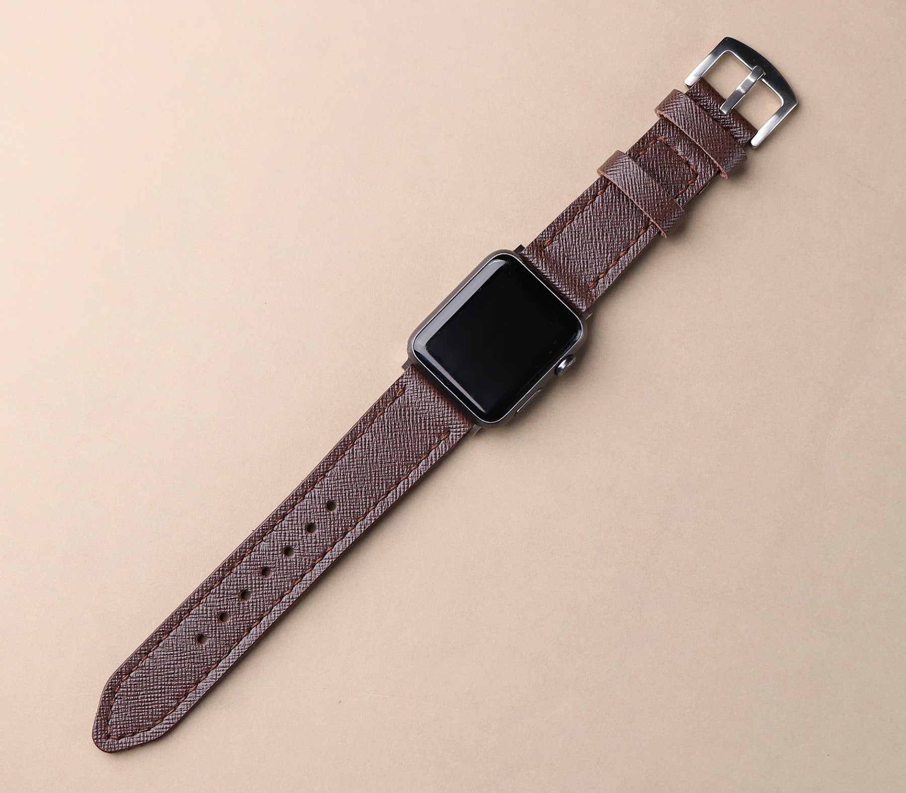 Saffiano Deri Apple Watch Kayış - Bitter
