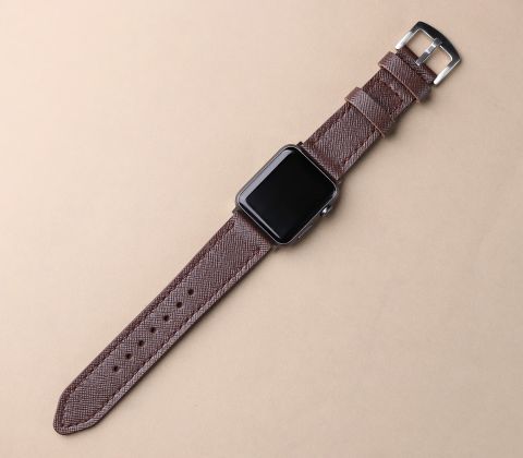 Saffiano Deri Apple Watch Kayış - Bitter