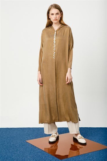 Kapşonlu Pardesü CAMEL