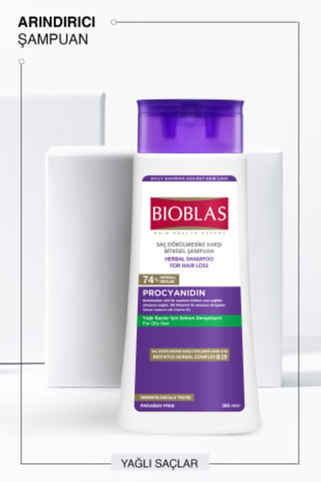 Purifying Shampoo for Oily Hair 360 Ml - Against Hair Loss & Grease