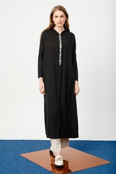 Hooded Topcoat BLACK
