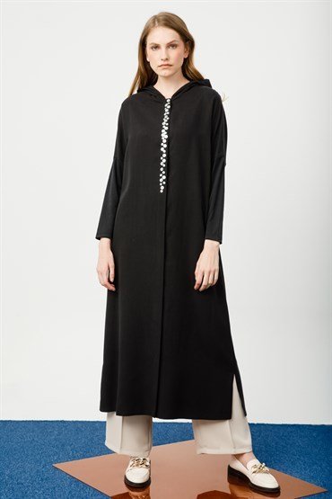 Hooded Topcoat BLACK