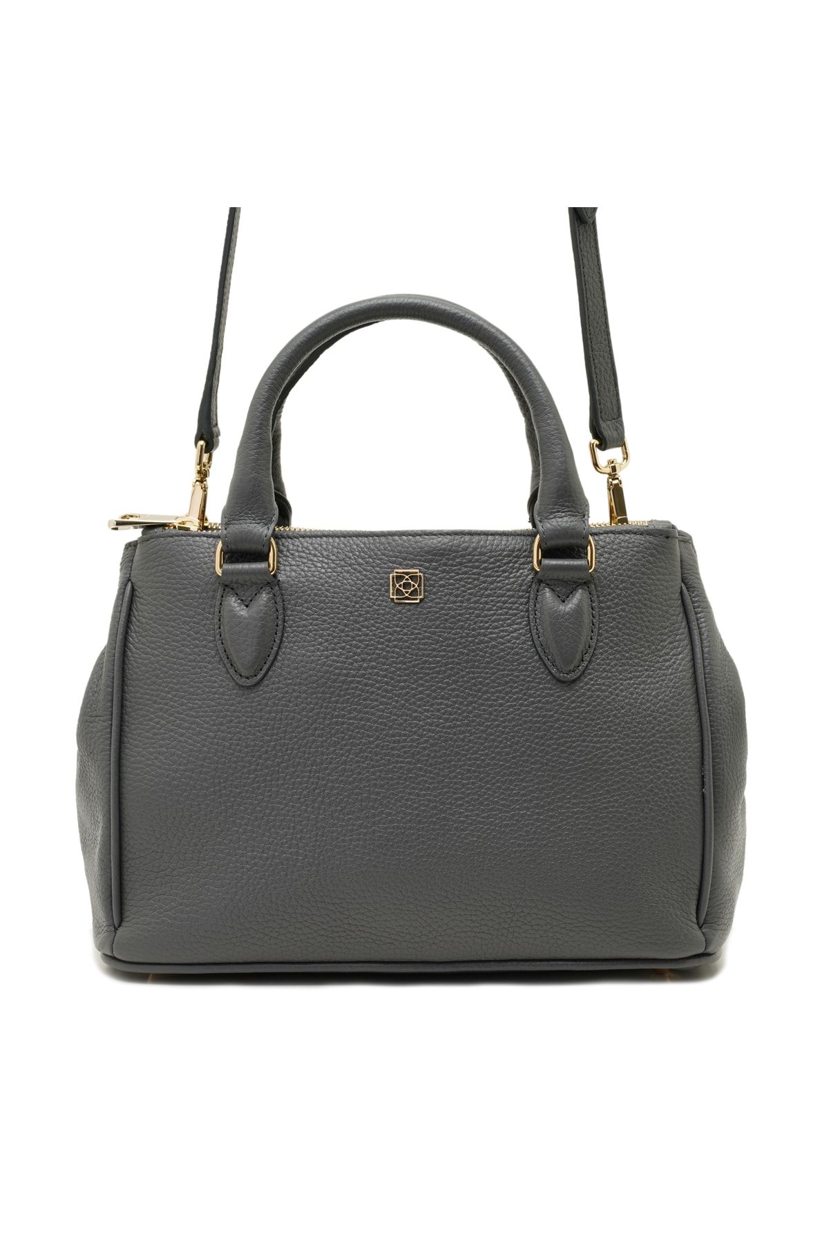 Fleur Gray Women's Leather Handbag