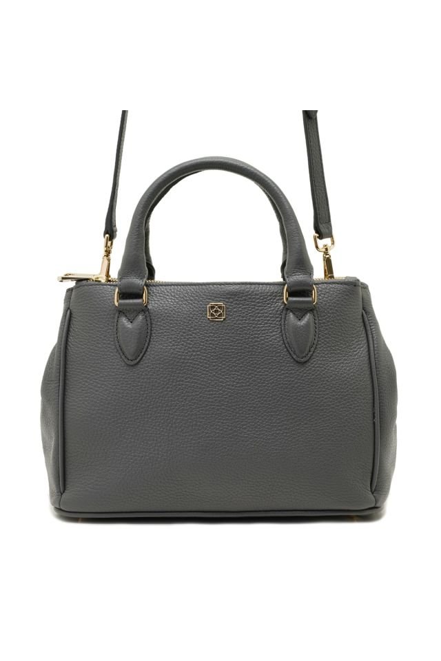 Fleur Gray Women's Leather Handbag