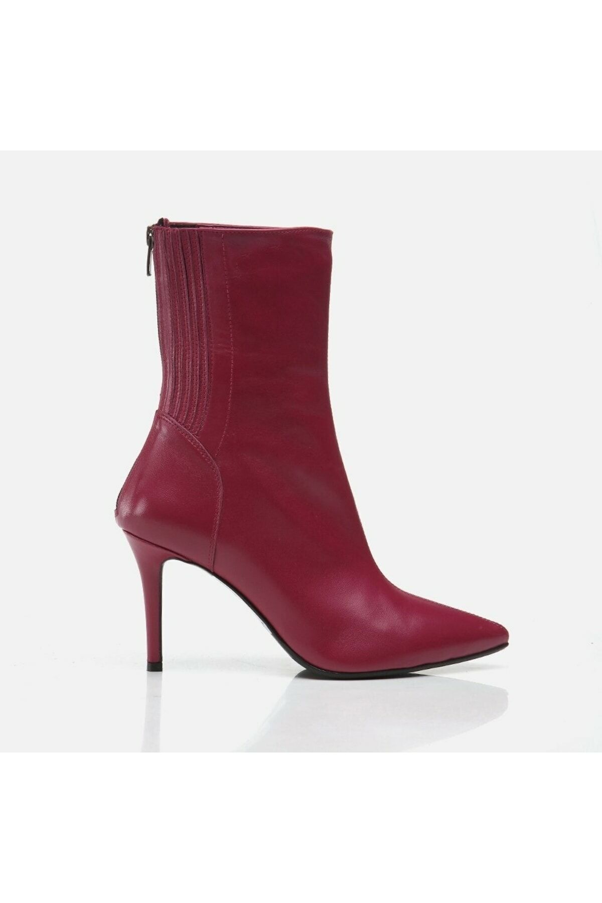 Genuine Leather Fuchsia Women's Heeled Boots