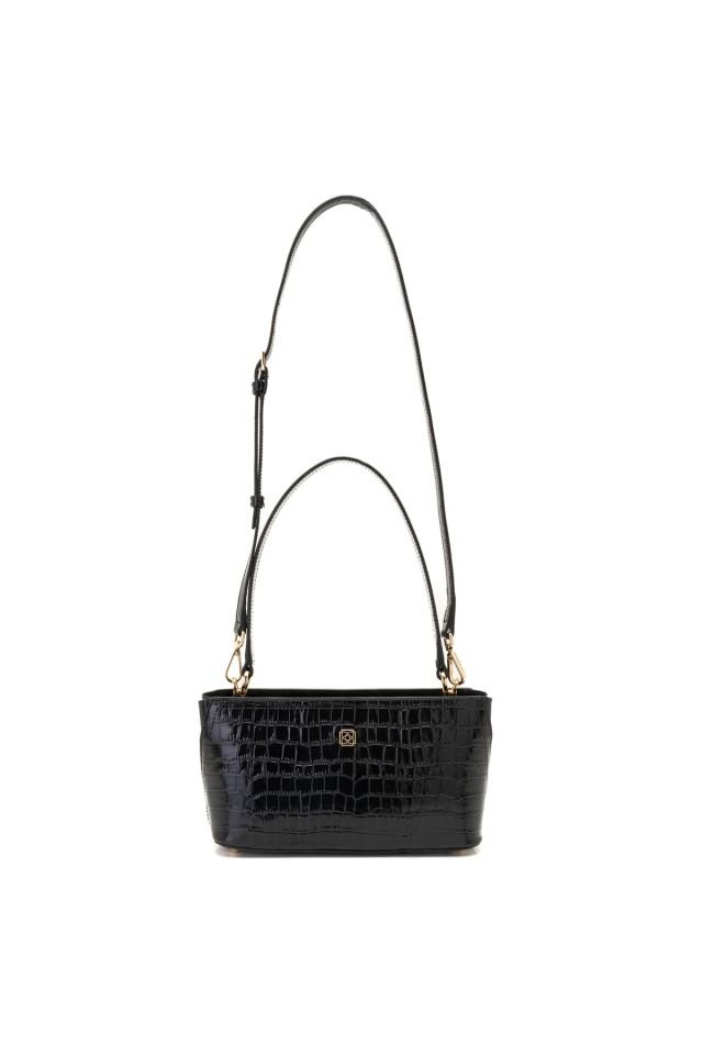 Zeta Black Women's Leather Shoulder Bag