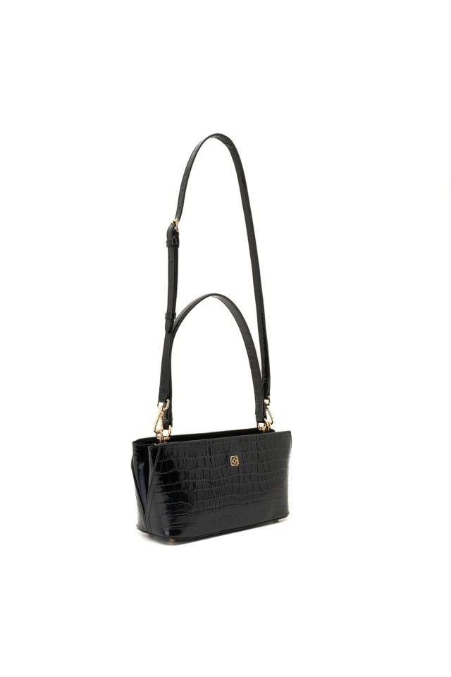 Zeta Black Women's Leather Shoulder Bag