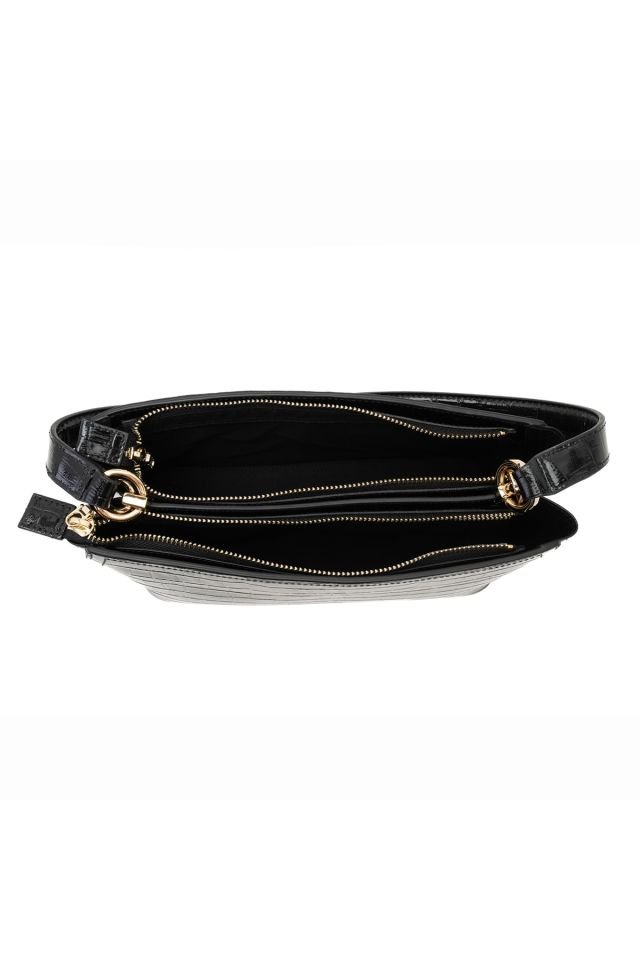 Zeta Black Women's Leather Shoulder Bag