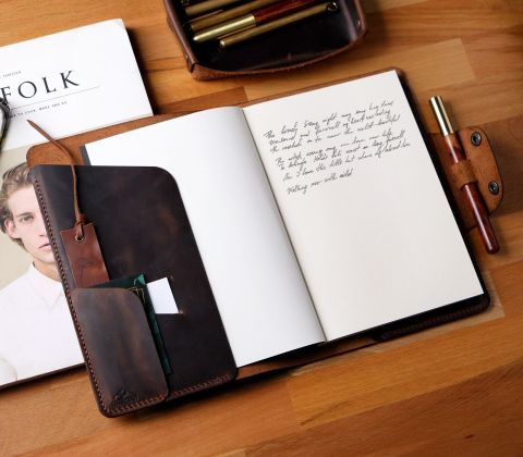 A5 Notebook Leather Case Organizer