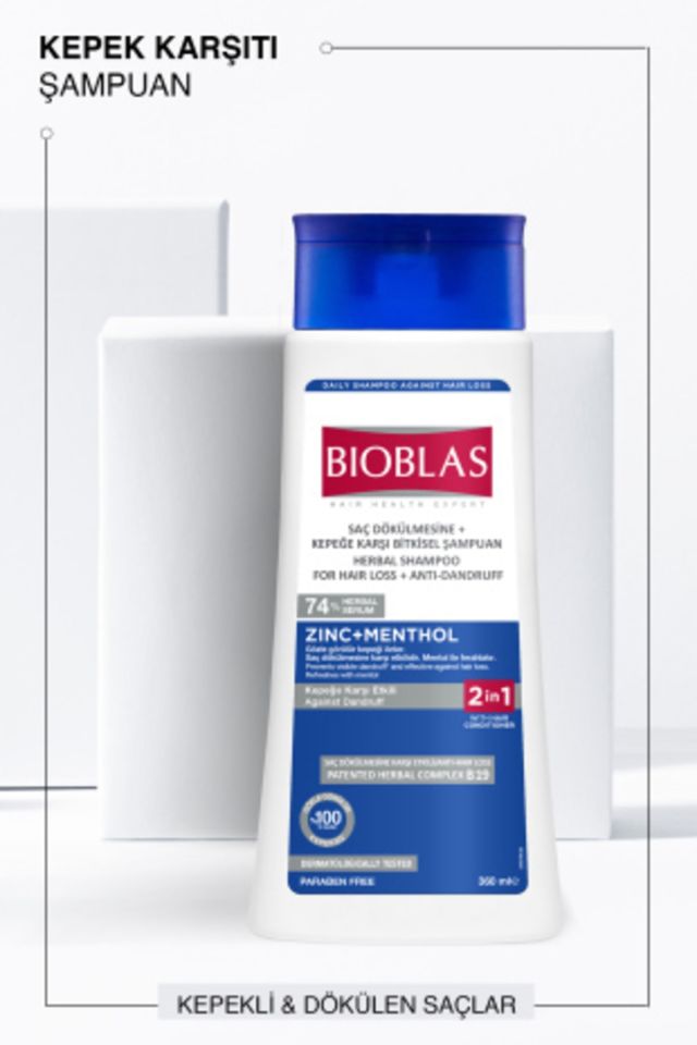 2’si 1 Arada Kepek Karşıtı Şampuan – Mentol Ferahlığı 360 ML