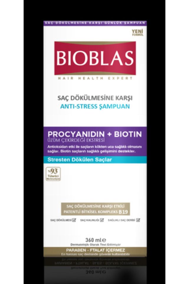 Bioblas Shampoo 360ml X 2 Pieces Against Hair Loss For Hair Loss From Stress