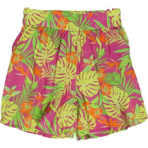 Girl Leaf Printed Shorts