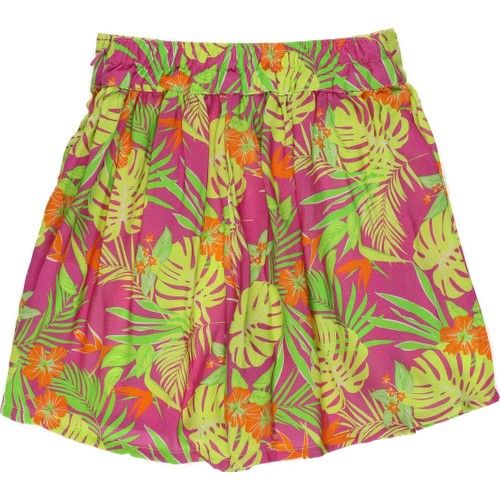 Girl Leaf Printed Shorts