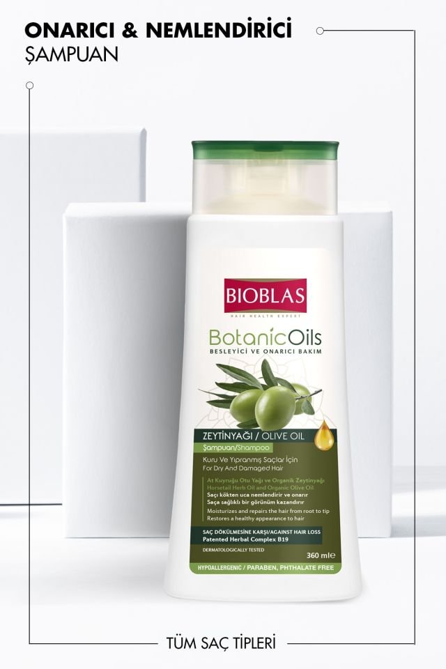 Organic Oils Shampoo for Dry and Damaged Hair 360 ml Olive Oil and Horsetail Oil Shampoo