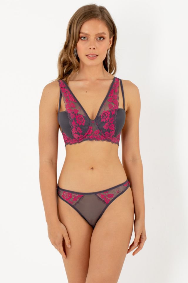 Rosy Lace Push-up Dolgulu Dantel Askı Detaylı Sütyen Takım