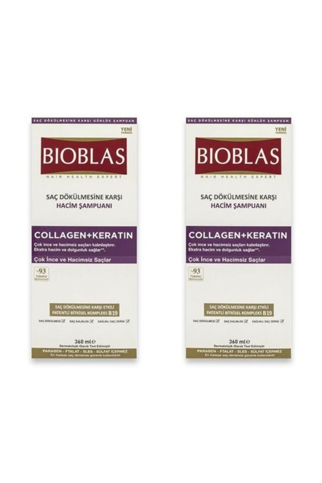 Collagen + Keratin Hacim Şampuanı 360ml X 2 Adet