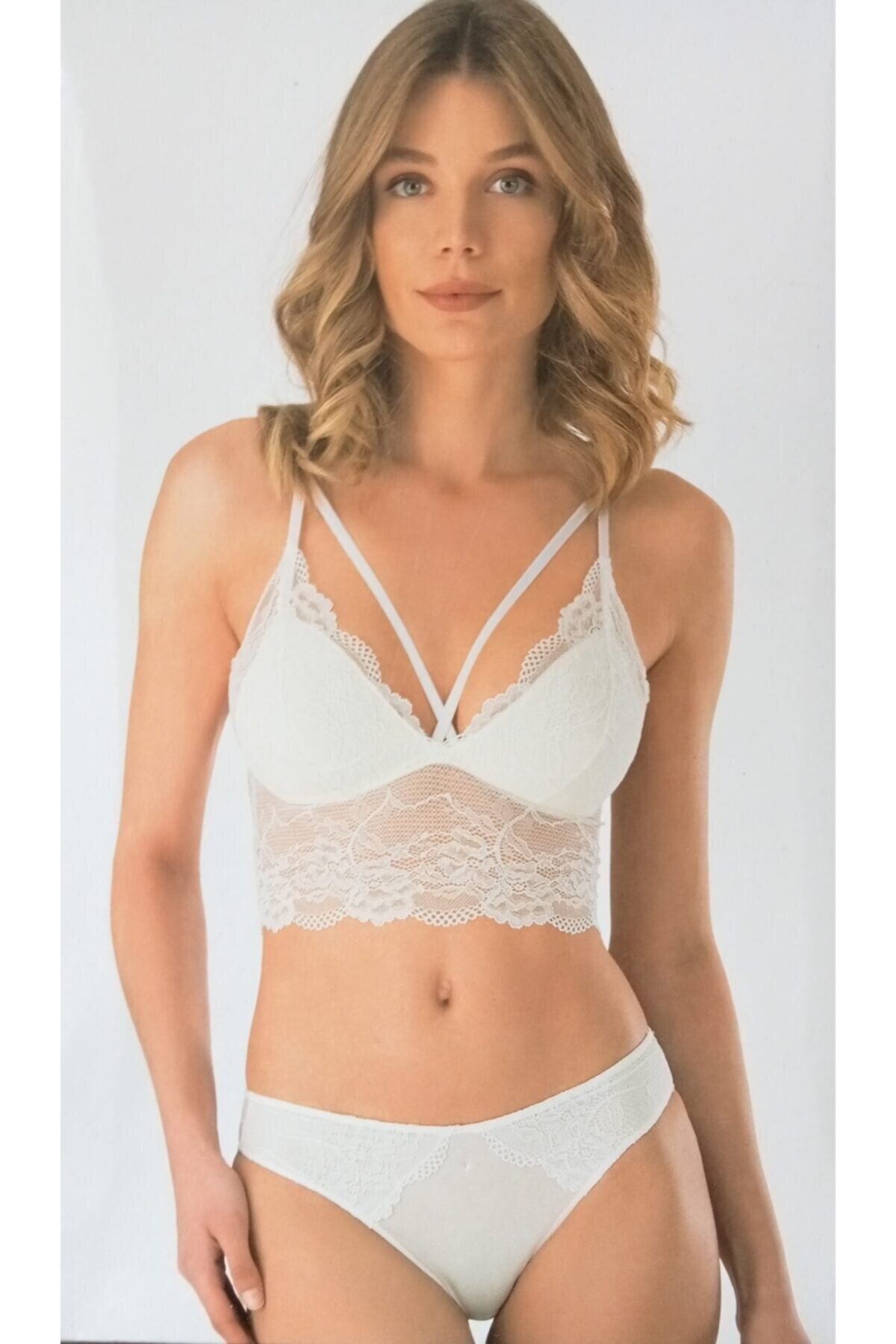 Coated Bralette Set White 916