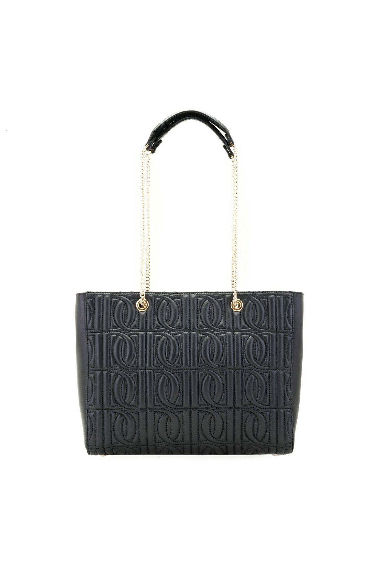 Tulipe Black Women's Monogram Leather Shoulder Bag