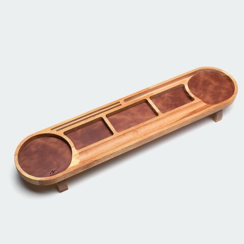 Desktop Leather Wood Organizer - Mira