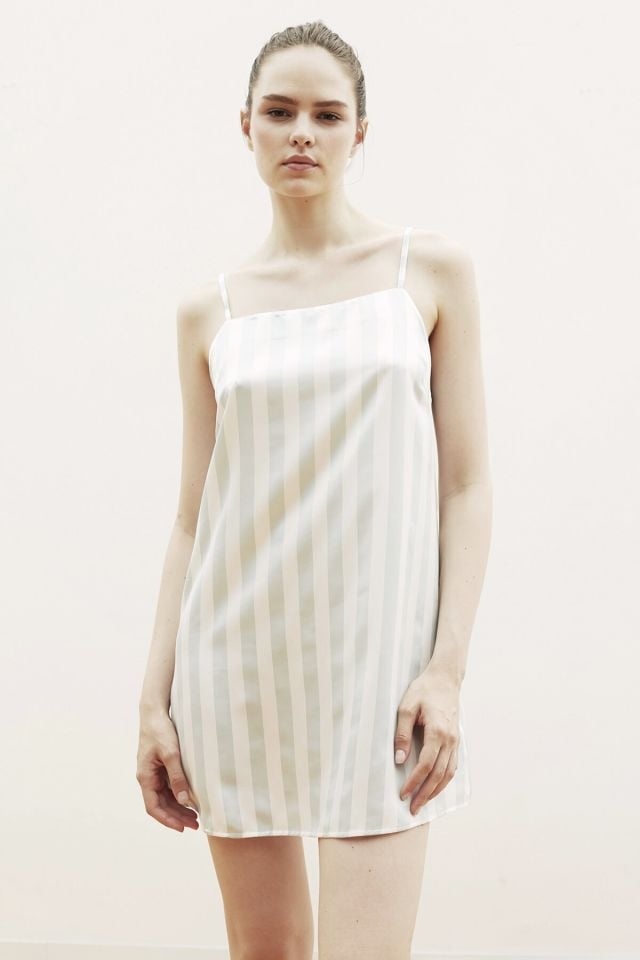 Multi Colored Stripy Satin Dress