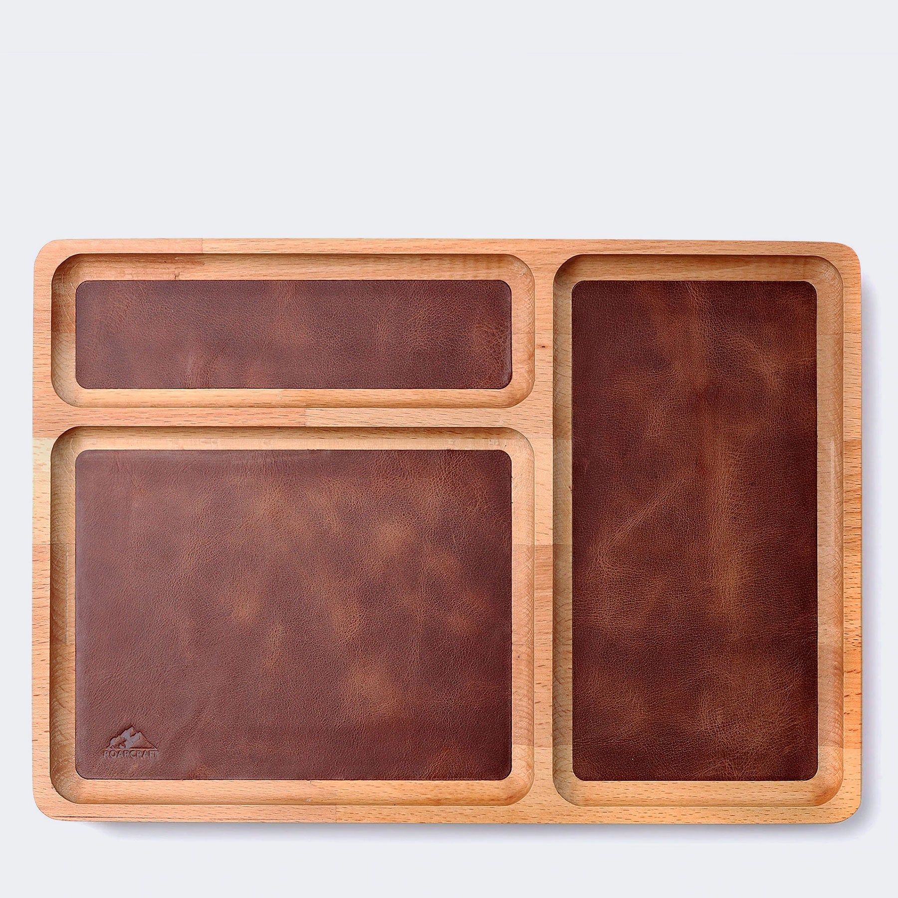 Leather Based Wooden Tray