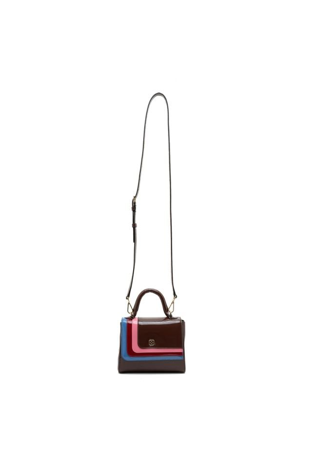 Bella Brown Women's Patent Leather Handbag