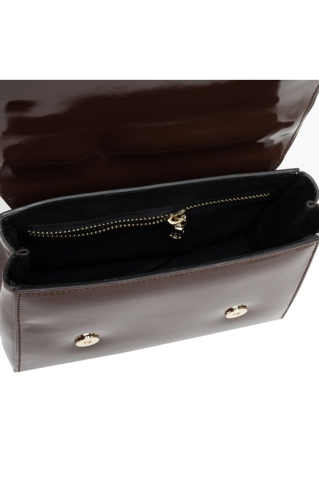 Bella Brown Women's Patent Leather Handbag