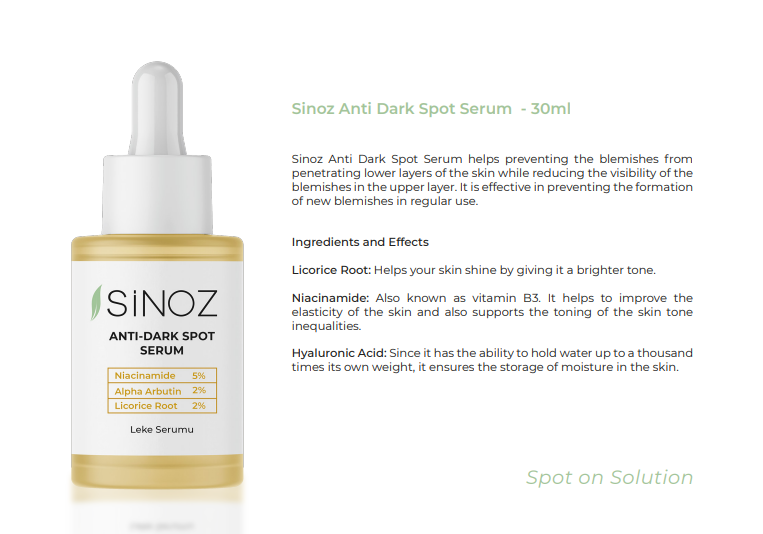 Koyu Lekeler ve Akne İzleri için Cilt Bakım Serumu Niacinamide 5%+Alpha Arbutin 2% 30 ML