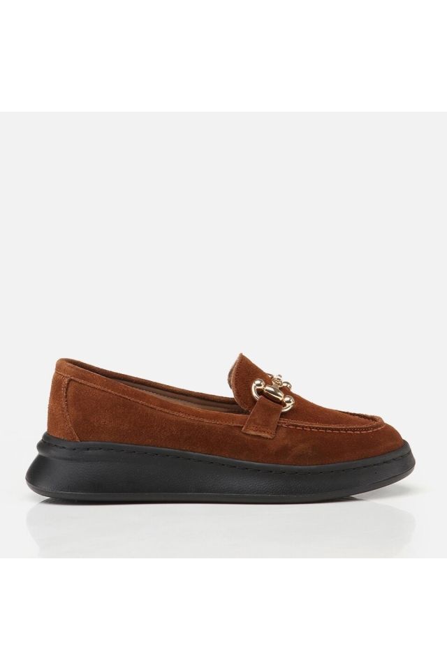 Hakiki Deri Taba Kadın Loafer