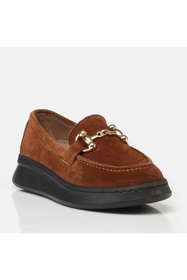Hakiki Deri Taba Kadın Loafer