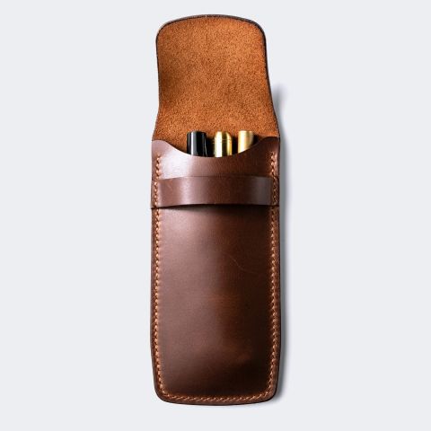 Covered Leather Pen Holder - Kibele