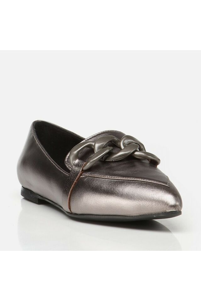 Genuine Leather Anthracite Women's Loafers