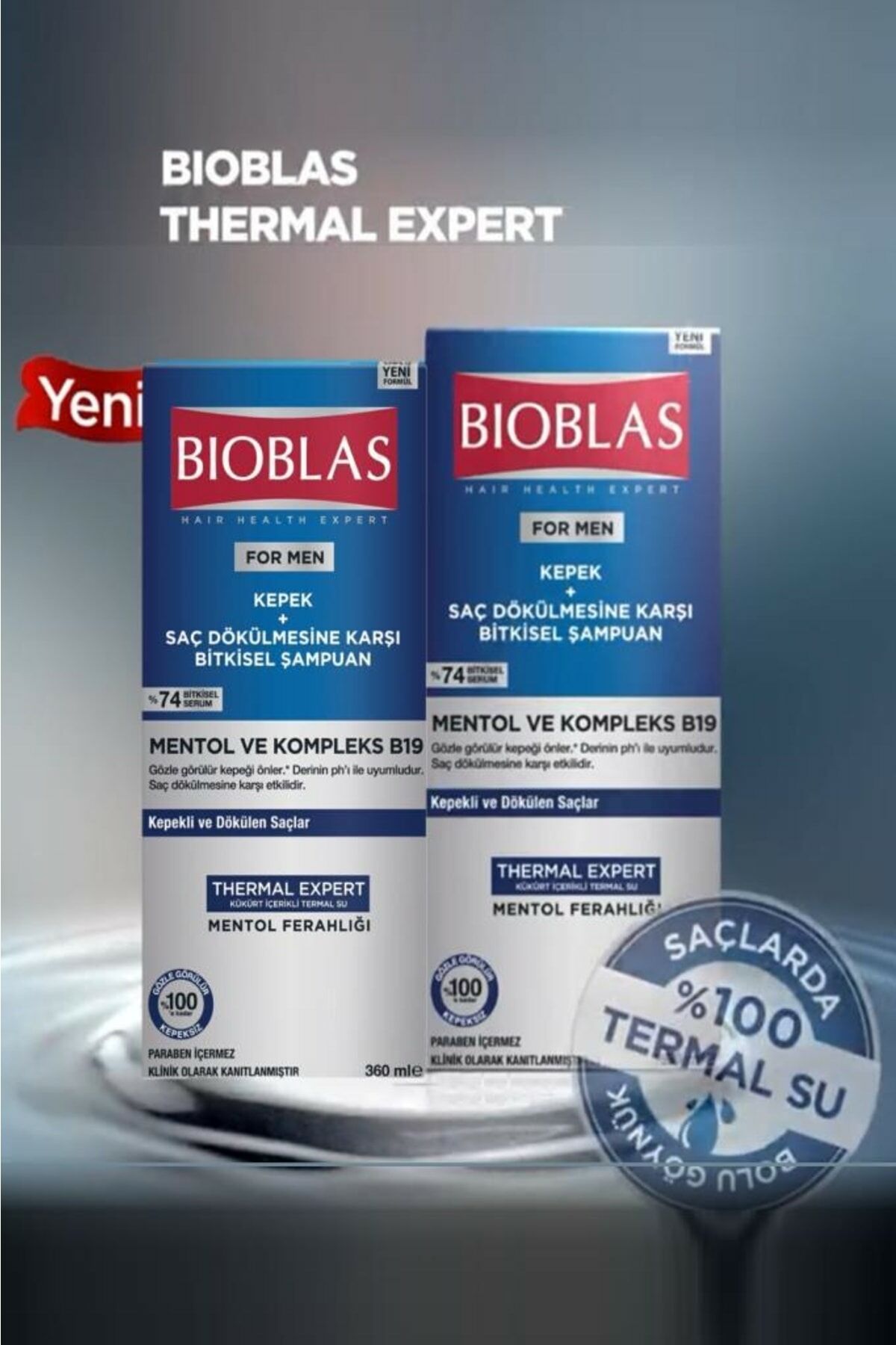Menthol And Complex For Men Against Dandruff Hair Loss B19 360 Ml X 2 Pieces