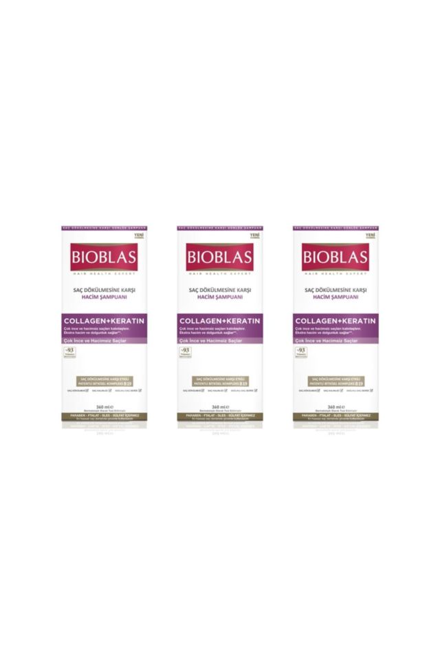 Shampoo 360ml Collagen + Keratin Volume Shampoo X 3 Pieces