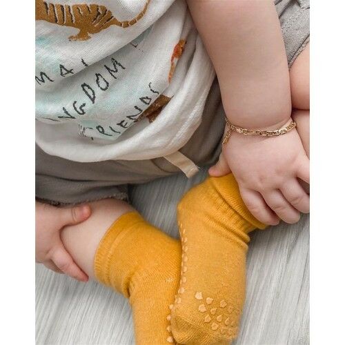 Crawling and Non-Slip Socks 6-24 Months Mustard-Yellow