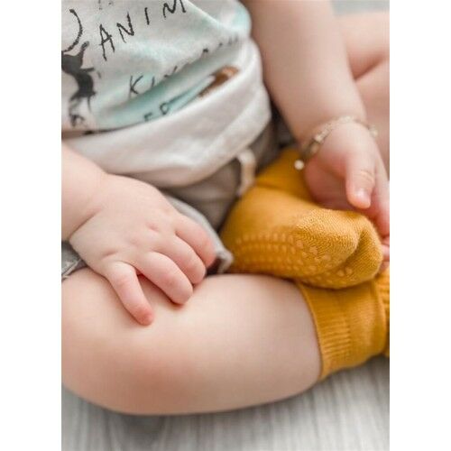 Crawling and Non-Slip Socks 6-24 Months Mustard-Yellow