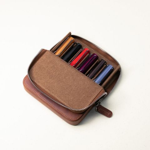 6-Piece Leather Pen Holder